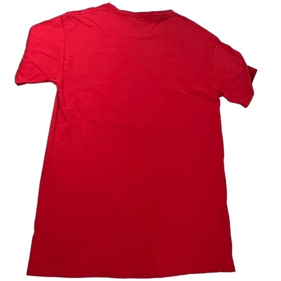 Disney Minnie Mouse Spell Out Polka Dot Bow Ears Red T-Shirt Woman’s size Small - Picture 3 of 6